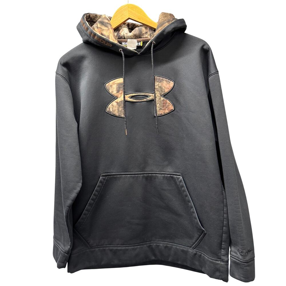 Under armour Hoodie Mens Medium‎ Black Camo Storm Tackle Twill Pullover